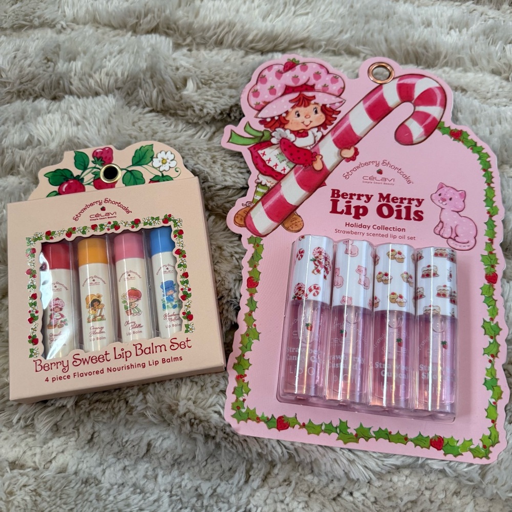Célavi Strawberry Shortcake Lip Balm & Oil set